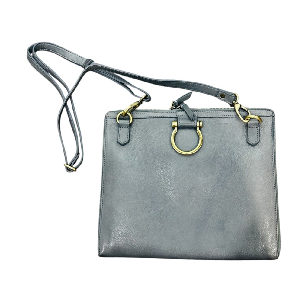 Sapahn Stone Oil Leather Crossbody Bag with Gold Hardware